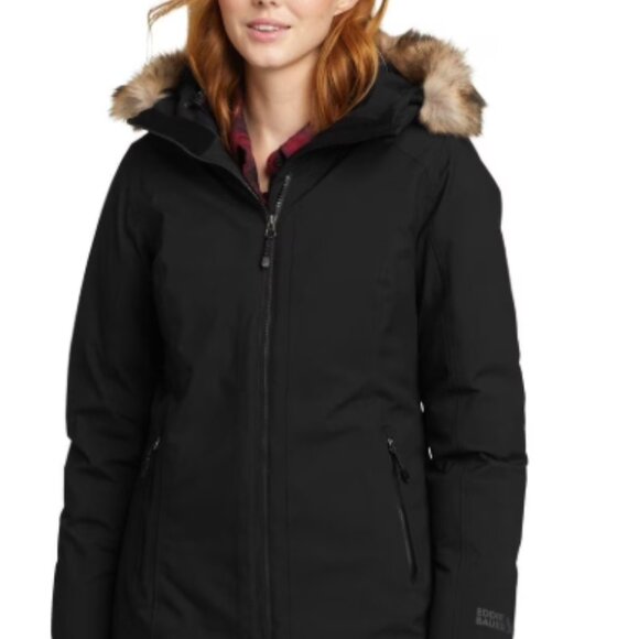 Eddie Bauer Women’s Faux Fur Collar Long Down Parka Coat – Black, XXL, Regular - Picture 1 of 13